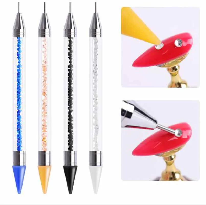 Ручка для нанесения точек ногтей с двойной головкой хрустальные бусины ручка со