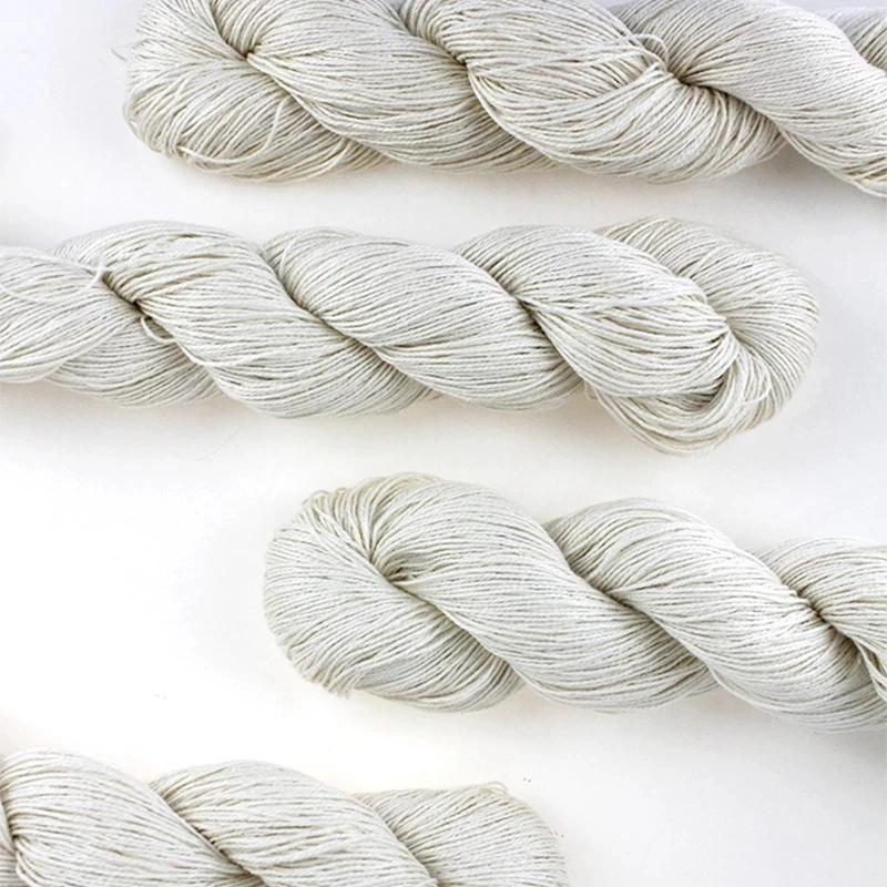 

100g Hank Soft Silk Cotton Yarn Hand Knitting Crochet DIY Fashion Garments Baby Clothes Undyed Natural White