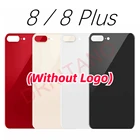 Задняя крышка батарейного отсека для iPhone 8, стеклянная панель, Корпус задней крышки + объектив камеры для iPhone 8 Plus, Крышка батарейного отсека, запасные части