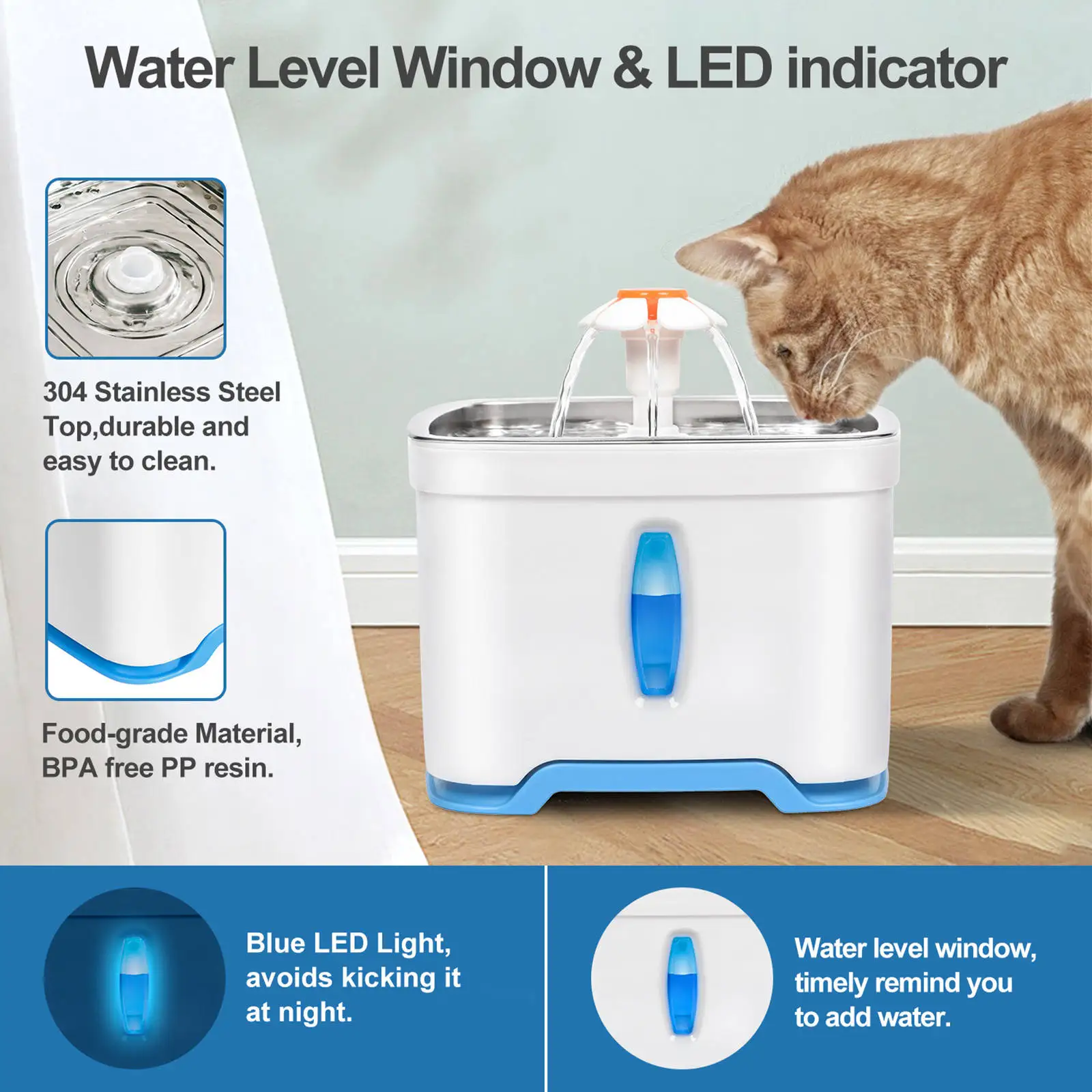 

2.5L Automatic Cat Dog Water Fountain Electric Pet Drinking Feeder Bowl Mute Dog Cat Water Dispenser Pets Drinker Feeder
