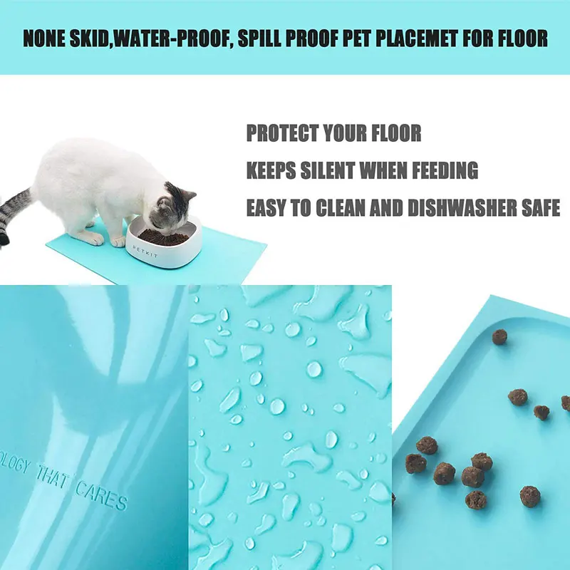 PETKIT коврик для собак, кошек, еды, FDA класс, силикон, водонепроницаемый, для размещения домашних животных, нескользящий, непромокаемый, коврик для кормления домашних животных 46x34 см