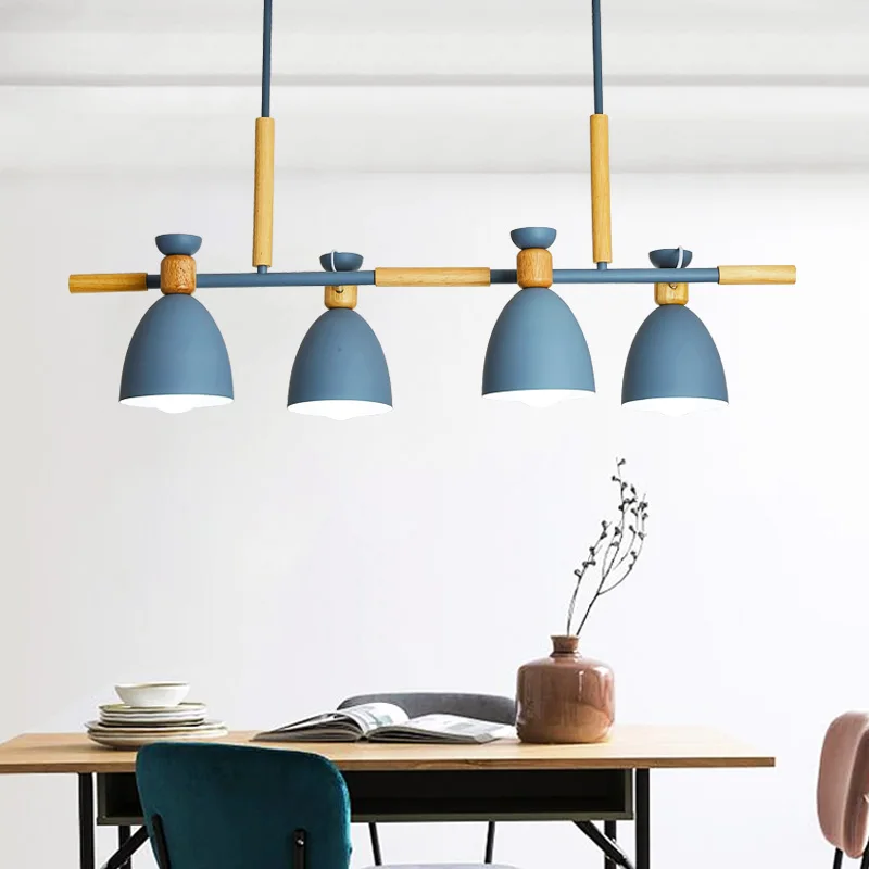 Nordic Art Long LED Pendant Lights Wooden Wrought Iron Modern Lamp For Living Room Bedroom Kitchen Dining Hanging Decoration | Лампы и
