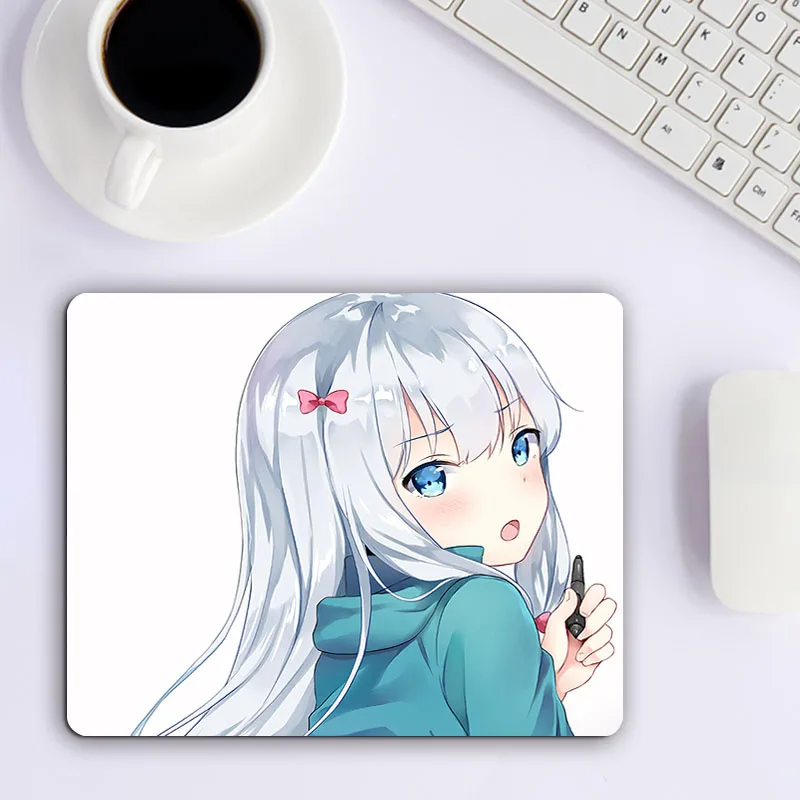 

Small Mousepad Cute Cartoon Pattern of EroManga-Sensei Pink Mouse Pad Gamer Gamer Pc Gaming Rubber Mat For Office Deskpad