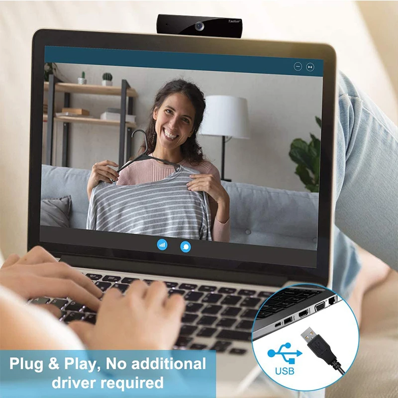 

TRAVOR Full HD 1080 Webcam with Microphone for Computer Mini WebCamera Rotatable Web Camera Apply To Conference Work Video Call