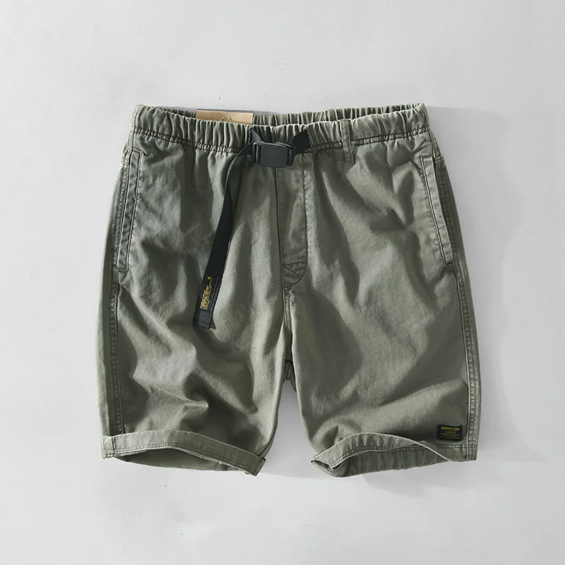 

Шорты-карго T105 мужские хлопковые, стильные брюки со средней посадкой, с эластичным поясом, универсальная пляжная уличная одежда