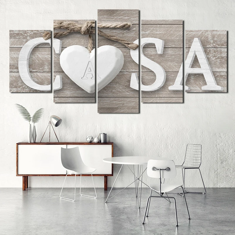 

Hd Nordic Art Wall Posters Modern Simple Case Letter Pictures Bedroom Decoration 5 Pieces Mural Canvas Painting Without Frame