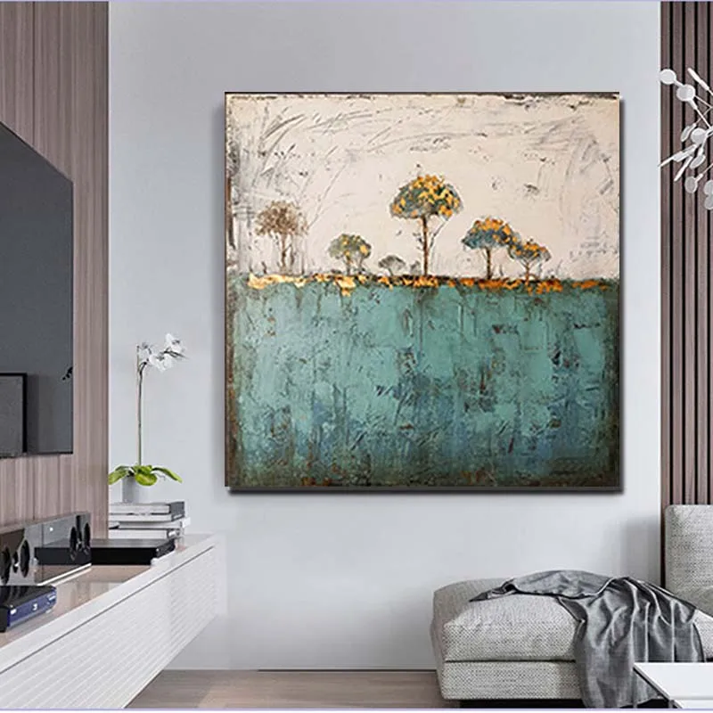 

Hand Painted Impasto Abstract Vintage Landscape Wall Picture Oil Painting Canvas Living Room Bedroom Home Decor Drop Shipping