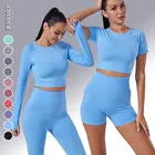 Женские комплекты из двух предметов, бесшовный костюм для йоги, одежда для спортзала, женский спортивный бюстгальтер, леггинсы для спортзала, Женская Спортивная одежда для тренировок, комплект для фитнеса и йоги