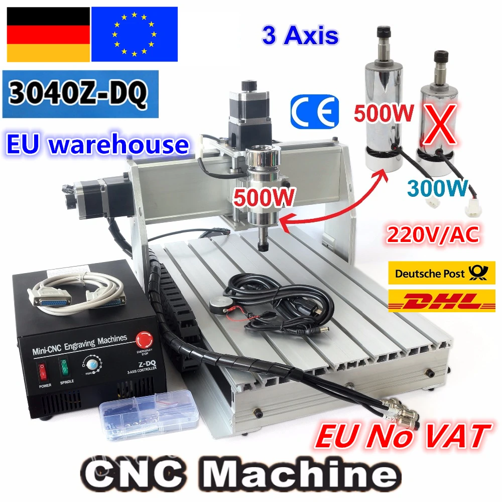 【DE NO VAT】 3 Axis 3040Z-DQ CNC 500W Spindle 3040 CNC ROUTER ENGRAVER ENGRAVING Milling Cutting Machine Ballscrew 220V/110V