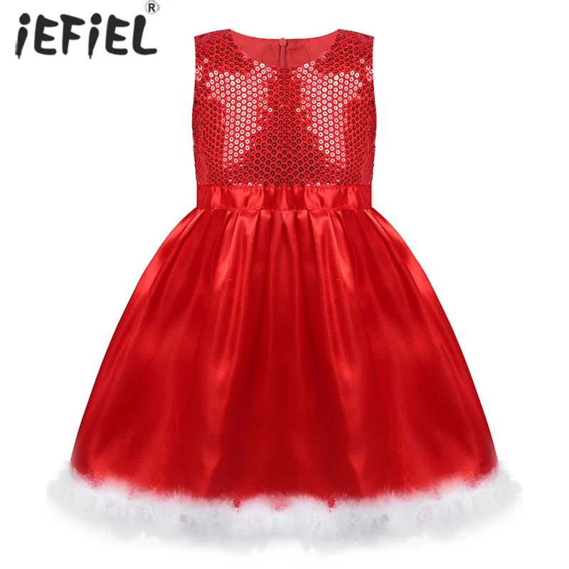 

Baby Girl Shiny Sequins Dress for Girl Children's Girls Christmas Party Kid Princess Dresses Costume For Christmas Dress up 0-6T
