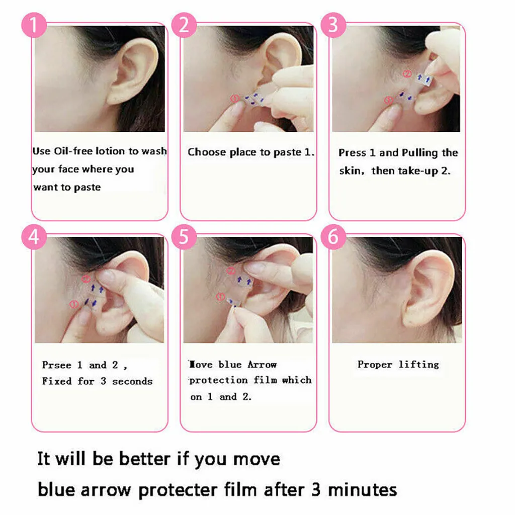 40 шт./компл. невидимые тонкие наклейки для лица v образная лента подтяжки от