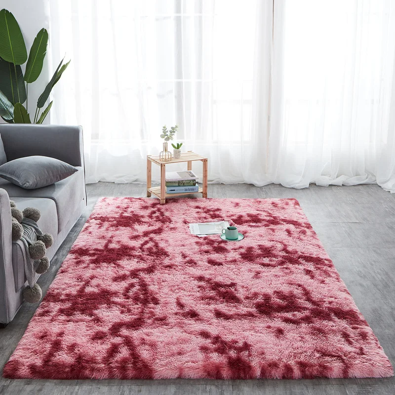 AAA Quality Kids Room Faux Fur Area Rug Living Mats Silky Rugs Shaggy Tie-dye Carpet Printed Plush Floor Fluffy | Дом и сад