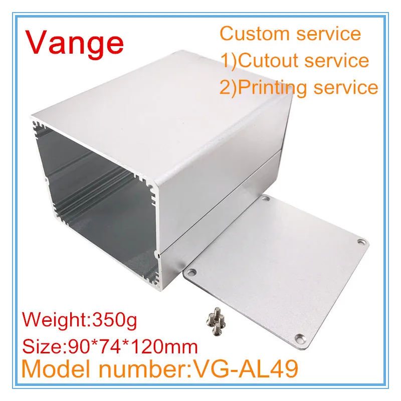 1pcs/lot injection aluminum split case 6063-T5 Aluminum instrument box 90*74*120mm silvery color for communicated device |