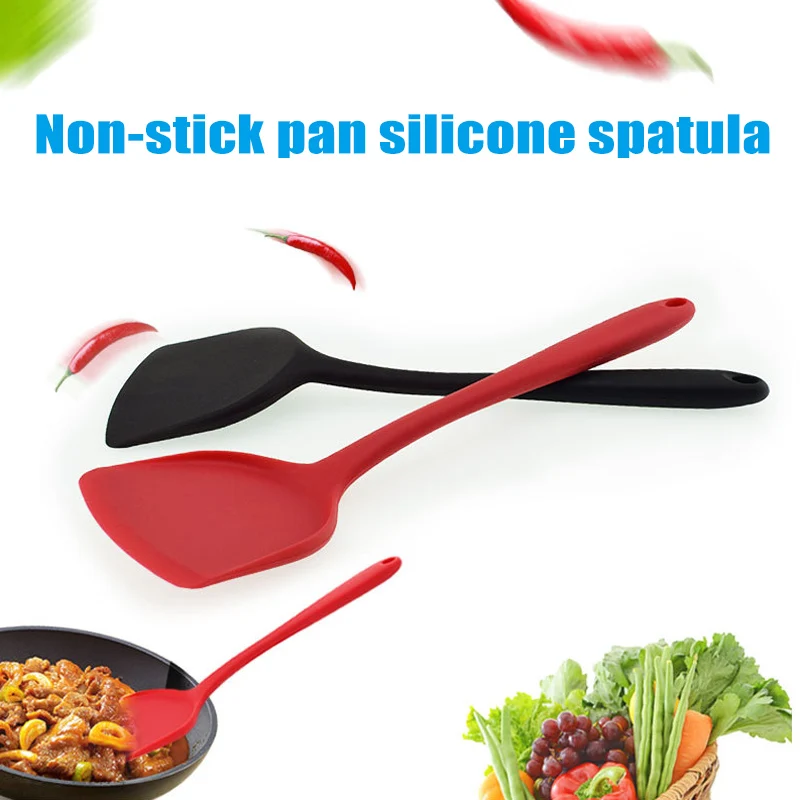 

Silicone Kitchenware Cooking Utensils Spatula Turner Beef Meat Egg Kitchen Scraper Wide Pizza Shovel Non-stick Cooking Tool
