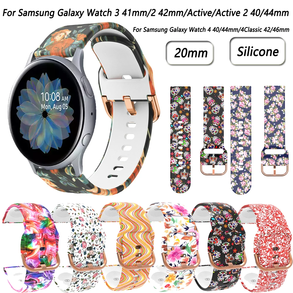 

Ремешок силиконовый для Samsung Galaxy Watch 3 41 мм/2 42 мм/Active/Active2 40/44 мм, оригинальный браслет для наручных часов 4 40/44 мм
