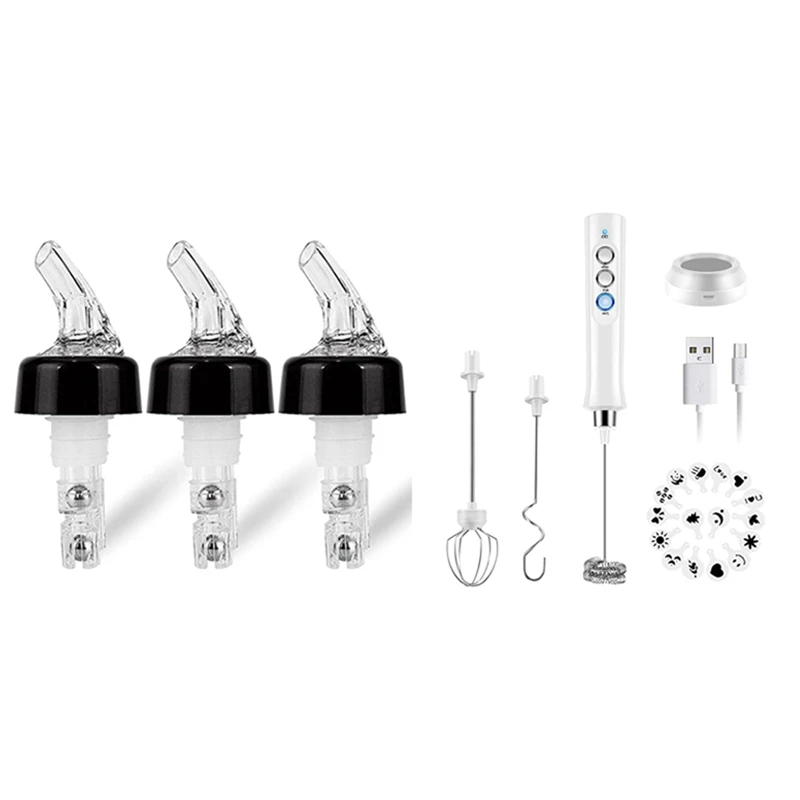 

Измеритель бутылки, ручной Пенообразователь для спиртных напитков, вина, посуда для бара, ручной Пенообразователь для вина и молока, (белый)