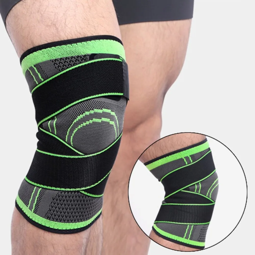 TSAI 3D Pressurized Fitness Running Cycling Bandage Knee Support Braces Elastic Nylon Sports Pad Sleeve Ship Today Hot Sale | Спорт и