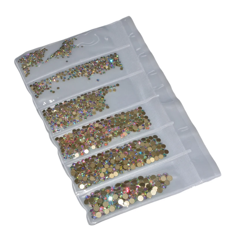 1584pcs Multi-size Crystal Manicure Rhinestones Nail Decoration Strass Charms Stones For 3D Designs Nails Accessoires | Дом и сад