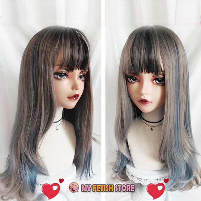 (Chan 01) Женская милая девочка каучуковая полуголовая Kigurumi BJD маска для косплея