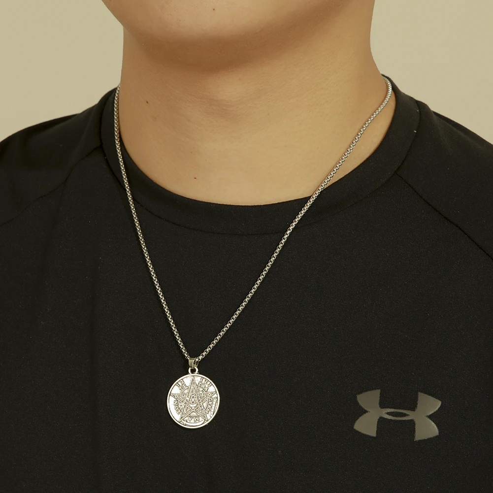 EUEAVAN 10 шт. Сверхъестественное пентаграмма кулон Пентакль Цепочки и ожерелья