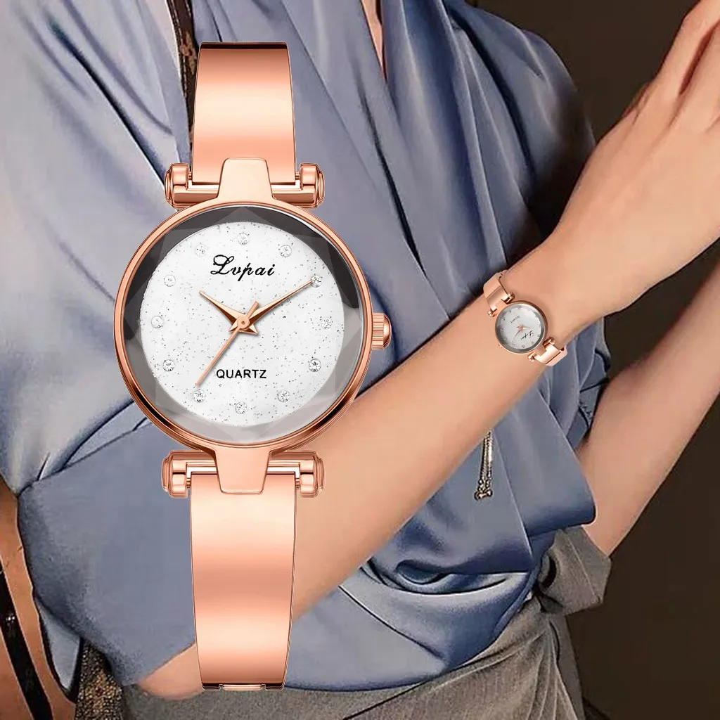 Новые часы женские модные простые звезды инкрустированные горный хрусталь из