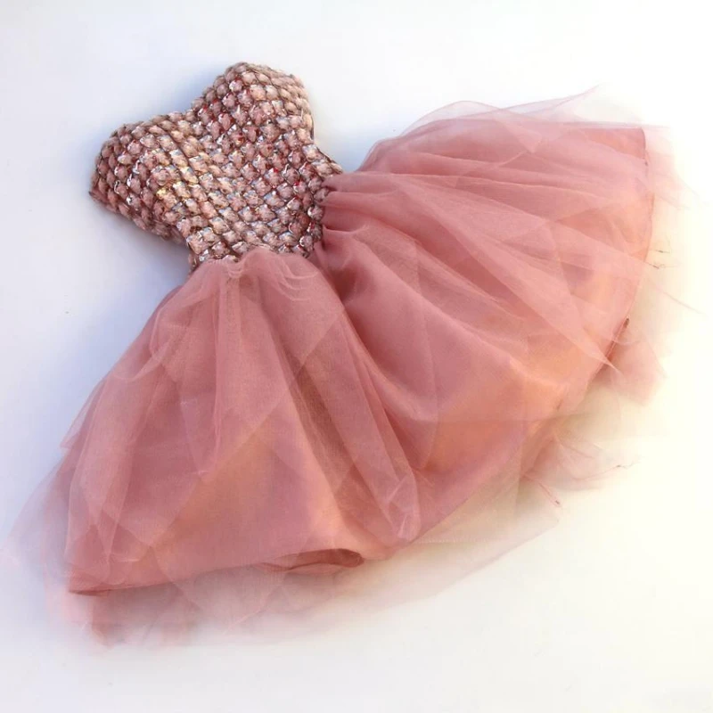 

Милое короткое коктейльное платье из тюля с кристаллами, розовое мини-платье с открытыми плечами для официальвечерние, платье для выпускного вечера, коктейльное платье, 2020