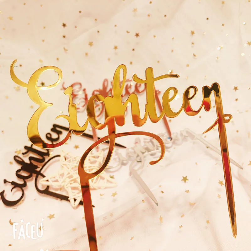 

Acrylic Numbers Eighteen Cake Topper 18 Happy Birthday Acrylic Cake Topper for Anniversary 18th Birthday Party Cake Decorations