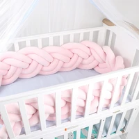 2m3m length newborn baby bed cradle bumper pure weaving plush knot cotton 6 braid kids crib protector cot infant room decor