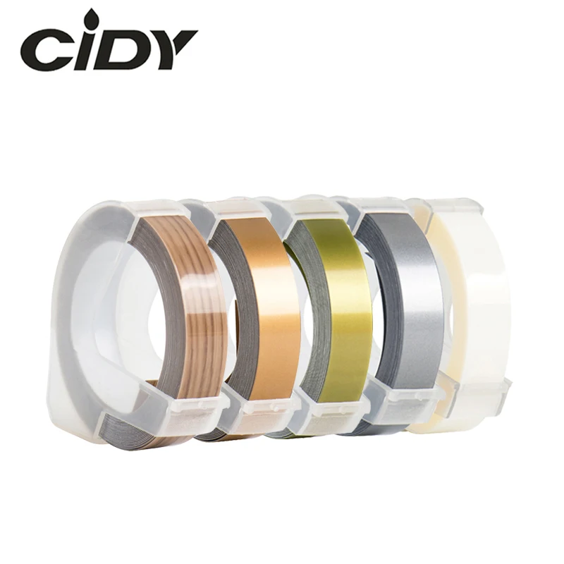 CIDY 5 рулон смешанных цветов совместимый с DYMO 3D пластиковые тиснения Xpress этикетки 9