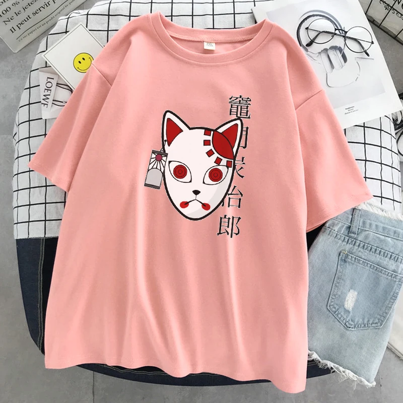 

Demon Slayer Manga Printing Female T-Shirt Summer Loose Tops Oversized O-Neck T-Shirts Breathable Short Sleeve Man T Shirts