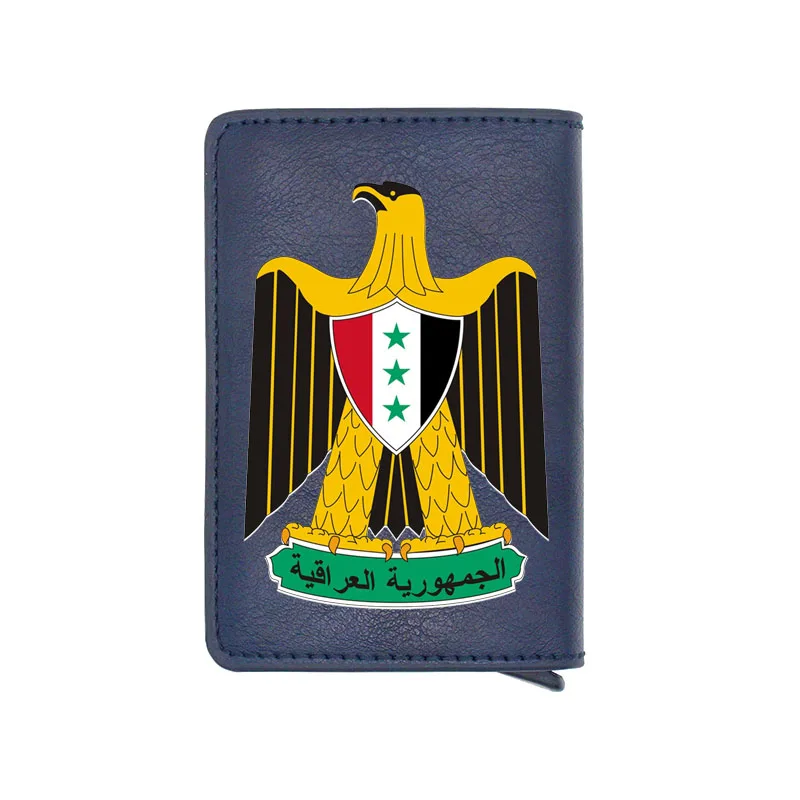 

Vintage Coat of Arms of Egypt Brown Multifunction Digital Printing Leather Credit Card Holder Wallet Men Women Short Mini Purse