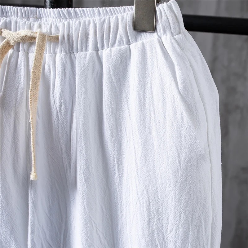 Summer new men two-piece set black retro t shirt and Ankle-Length pants cotton linen fabric mens sets Large size 5xl | Мужская одежда