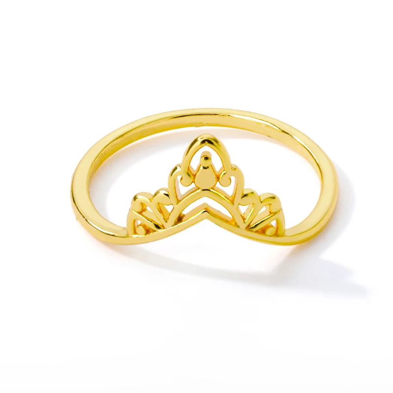 

New Vintage Gold Silver Color Crown Design Rings For Women Girls Cute Finger Ring Wedding Party Accessories Jewelry Gifts 2021