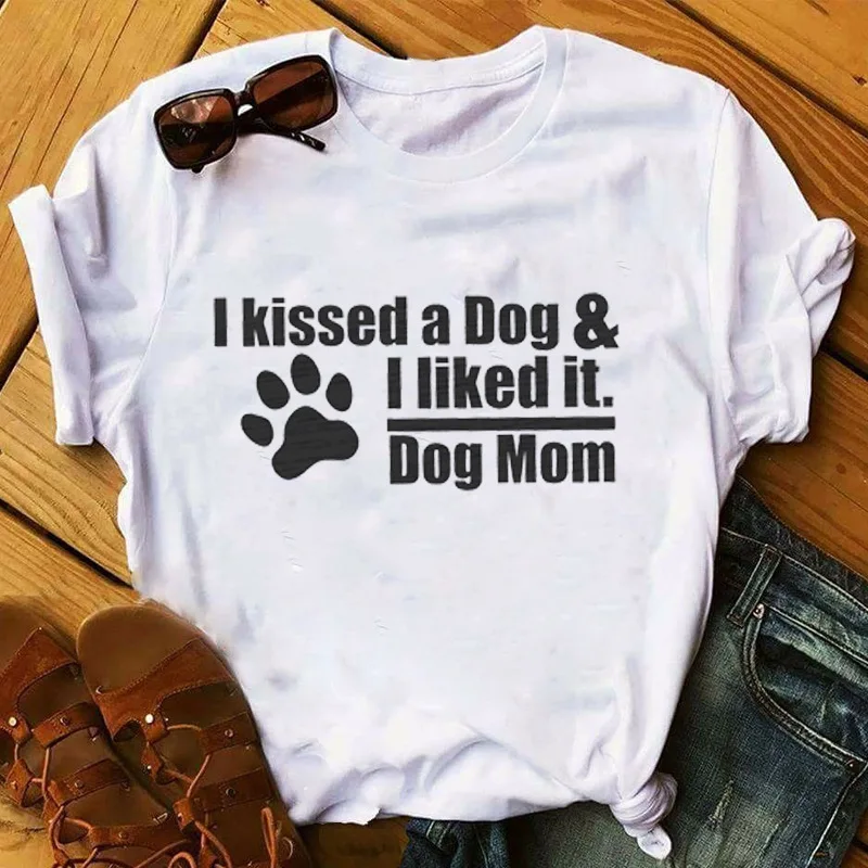 

T136 Cat Mother Flower Floral Pet Short Sleeve Fashion Print Summer Lady Women Clothing Tops T-Shirt Shirt Tees Female T Shirt