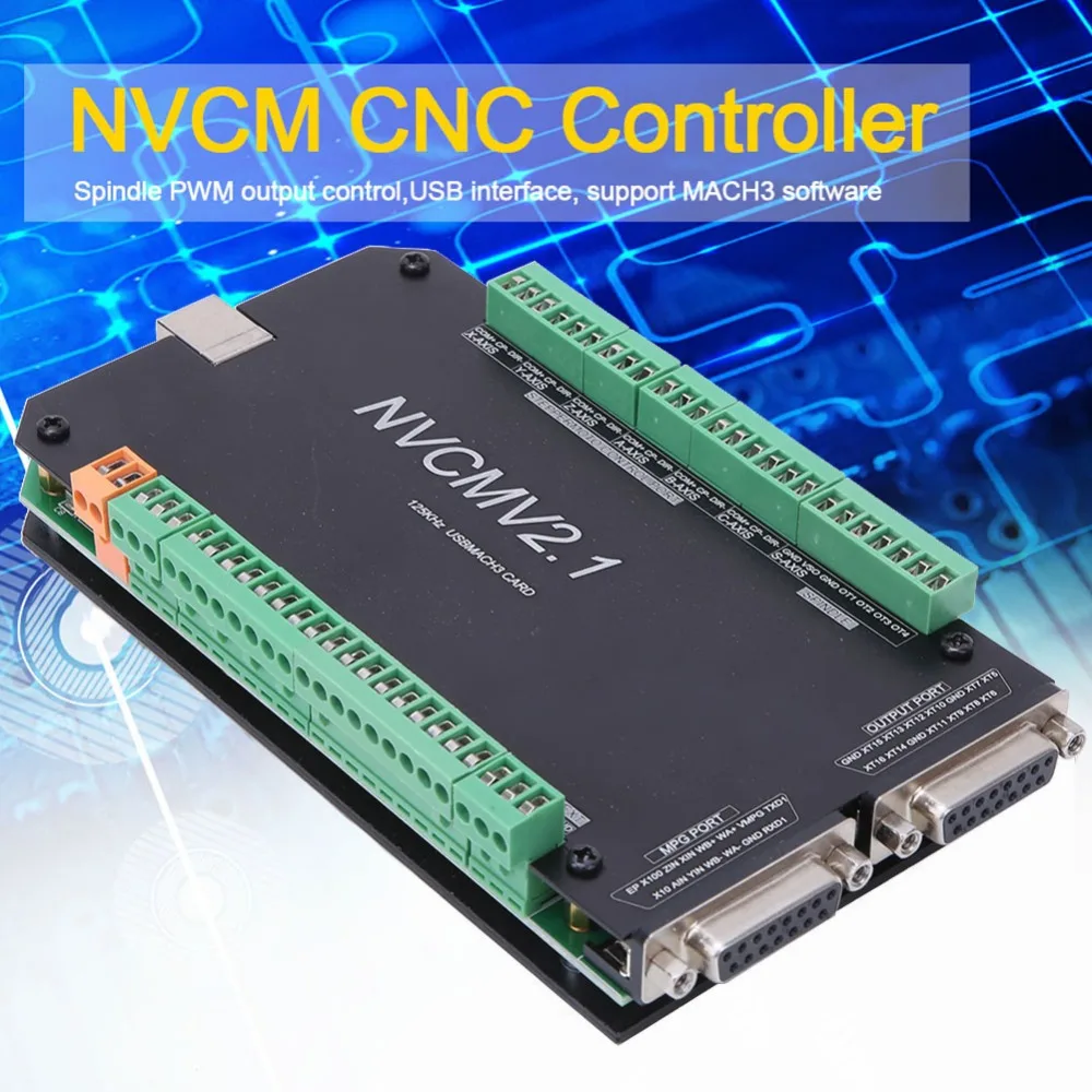 NVCM 5 осевой контроллер с ЧПУ MACH3 USB интерфейсная плата для шагового двигателя