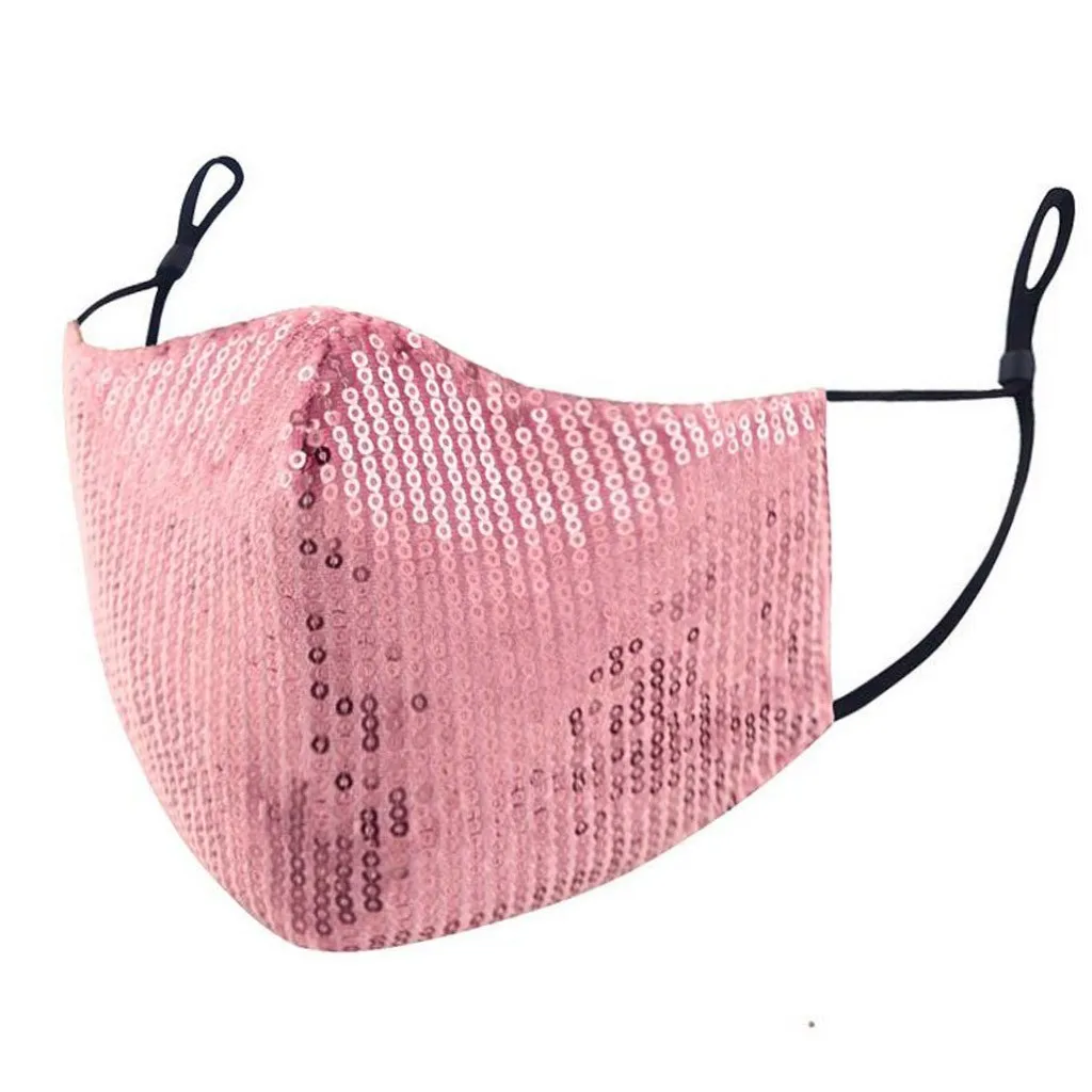 Women Sequin Sunscreen Cotton Facemask Cycling Mask Washable Breathable masque Anti-dust mascarilla Glitter Rhinestone Girl | Спорт и