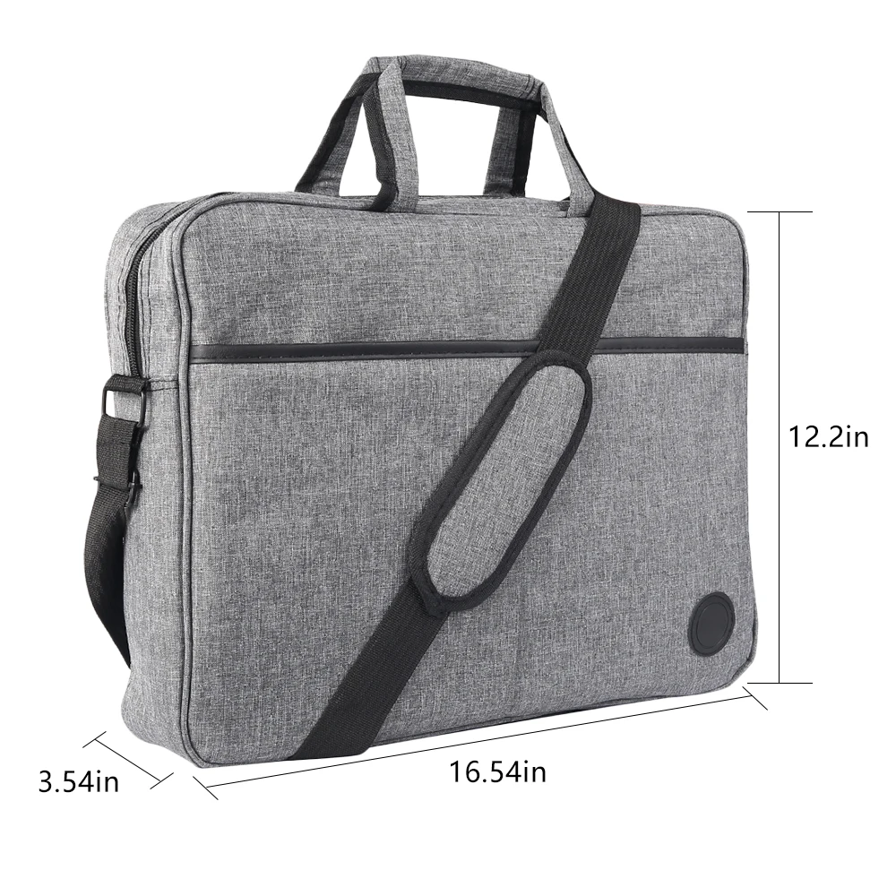 

Oxford Cloth Laptop Bag Handbag 15.6 Inch Grey Waterproof Wear-resistant and Breathable Elastic Computer Handbag