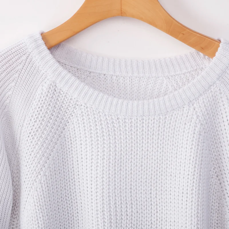 

2019 Women Sweater Solid Color Round Collar Autumn Winter Three Color Long Sleeve Loose Type Fashion Knitting Wear Sweaters