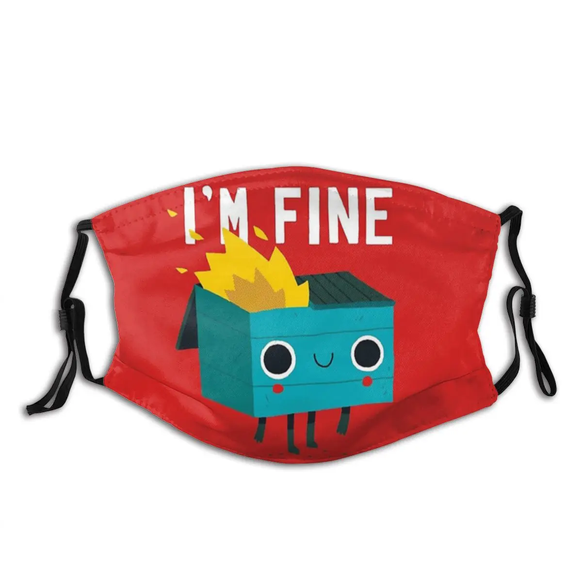 

Dumpster Is Fine Fire Character Funny Humor Washable Mouth Face Mask Anti Wind Dustproof with Filters Polyester Protection