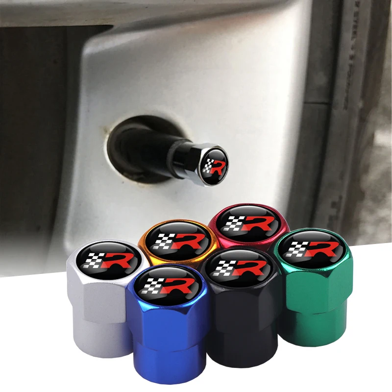 4 шт./компл. Стайлинг автомобиля алюминиевый сплав R логотип автомобильные шины