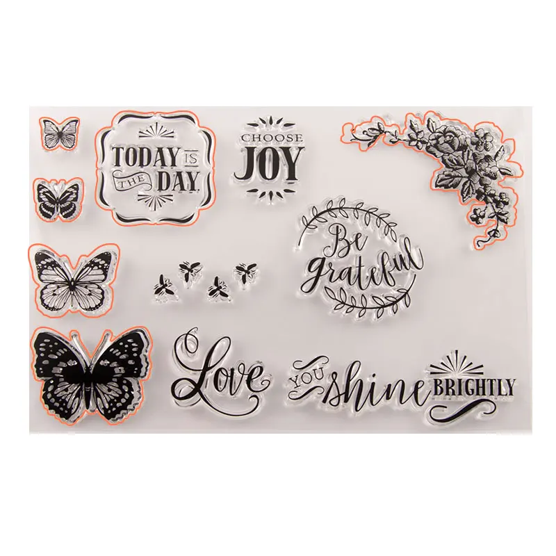 Силиконовые прозрачные штампы вырубные для скрапбукинга бабочка сделай сам