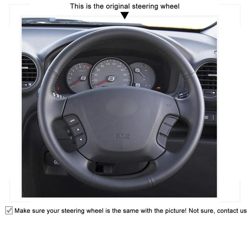 MEWANT черный чехол рулевого колеса автомобиля из натуральной кожи для Hyundai Sonata 2(NF )