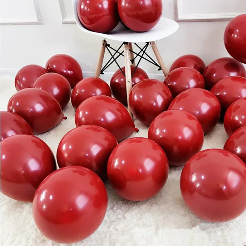 

100pcs Ruby Agate red balloons metallic red heart Ponegranate red balloon for wedding Anniversary birthday party decor air balls