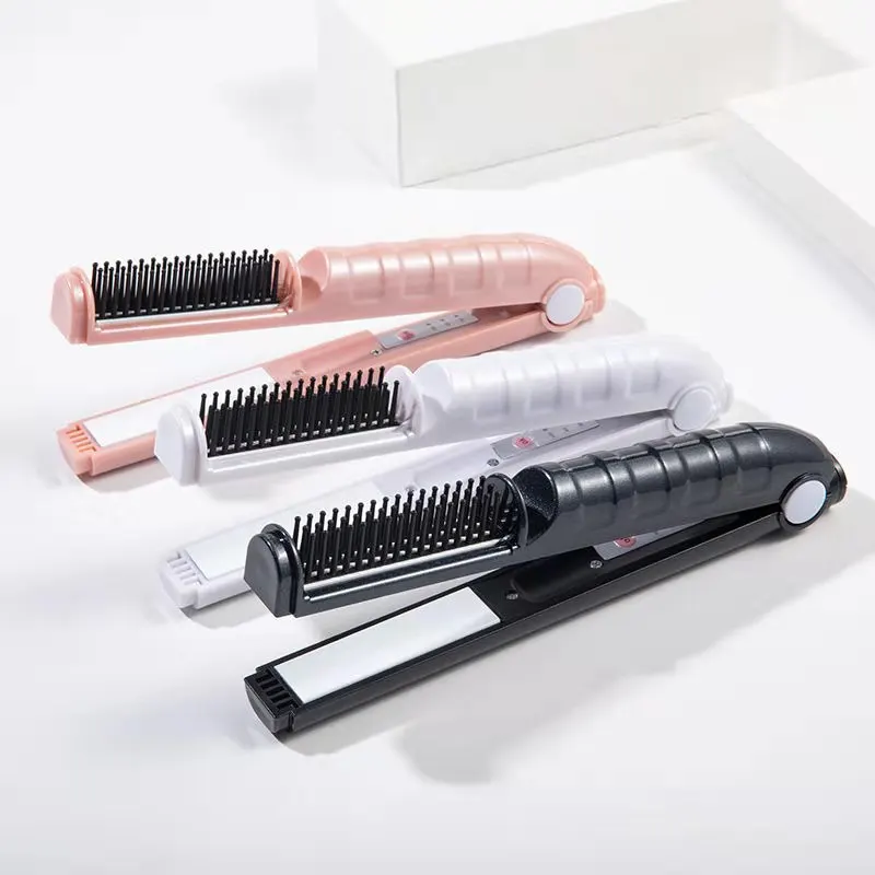 

Rechargeable Hair Straightener Mini Size Curler Hair Flat Iron Plates Adjustable Temperature USB Rechargeable Curling Wand