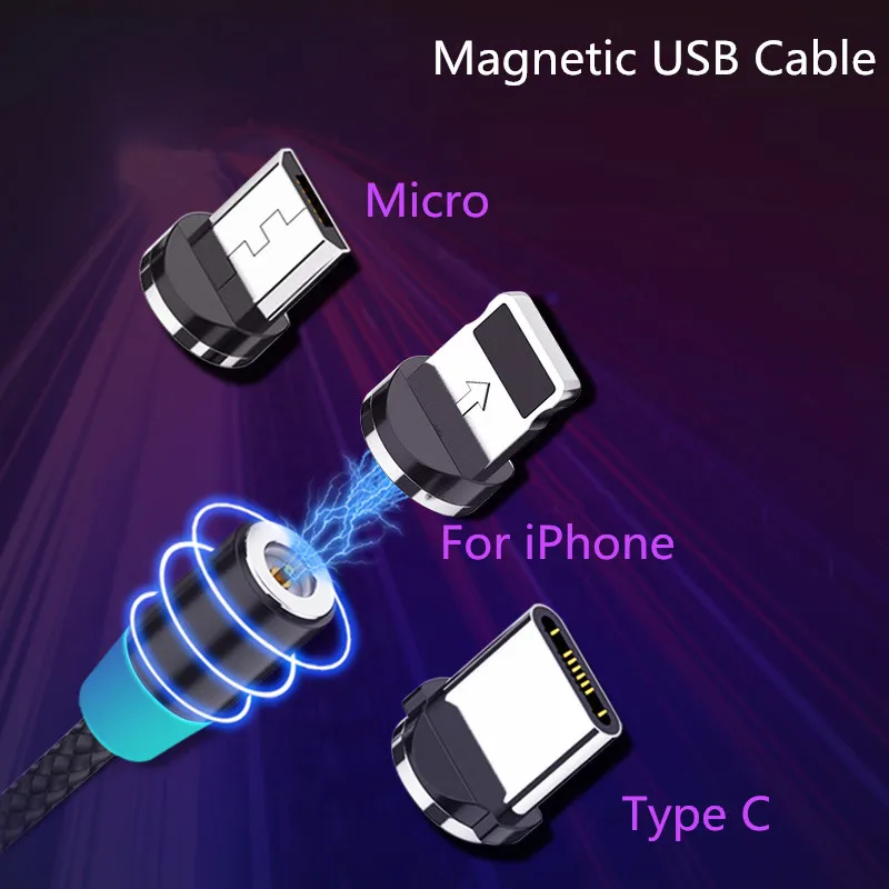 Магнитный USB кабель type C Micro быстрое зарядное устройство зарядный для iphone 7 9 6 plus XR X