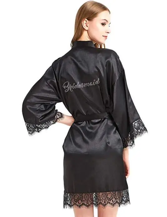 Женский Атласный халат невесты LP004 ночная рубашка из вискозы с цветочным принтом