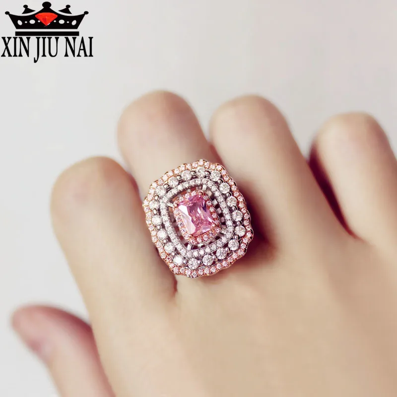 Новинка 2020 Роскошные ювелирные изделия Платиновое женское белое и розовое