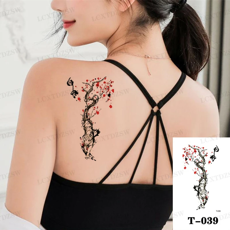 Waterproof Temporary Tattoo Sticker Tiger Snake Fox Fake Tattoo Arm Tattoo Transfer Sticker Man Woman Body Tattoo Art
