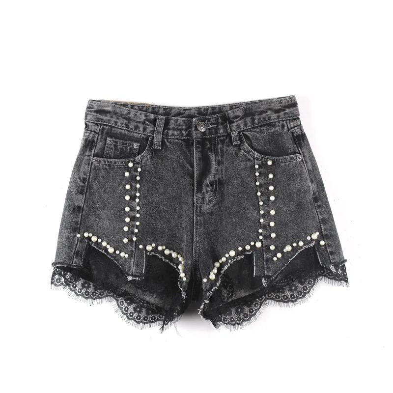 Женские джинсовые шорты Jospoo, новинка 2020, черные свободные штаны с высокой талией, милые кружевные расшитые джинсы, короткие брюки, сексуальн... от AliExpress RU&CIS NEW