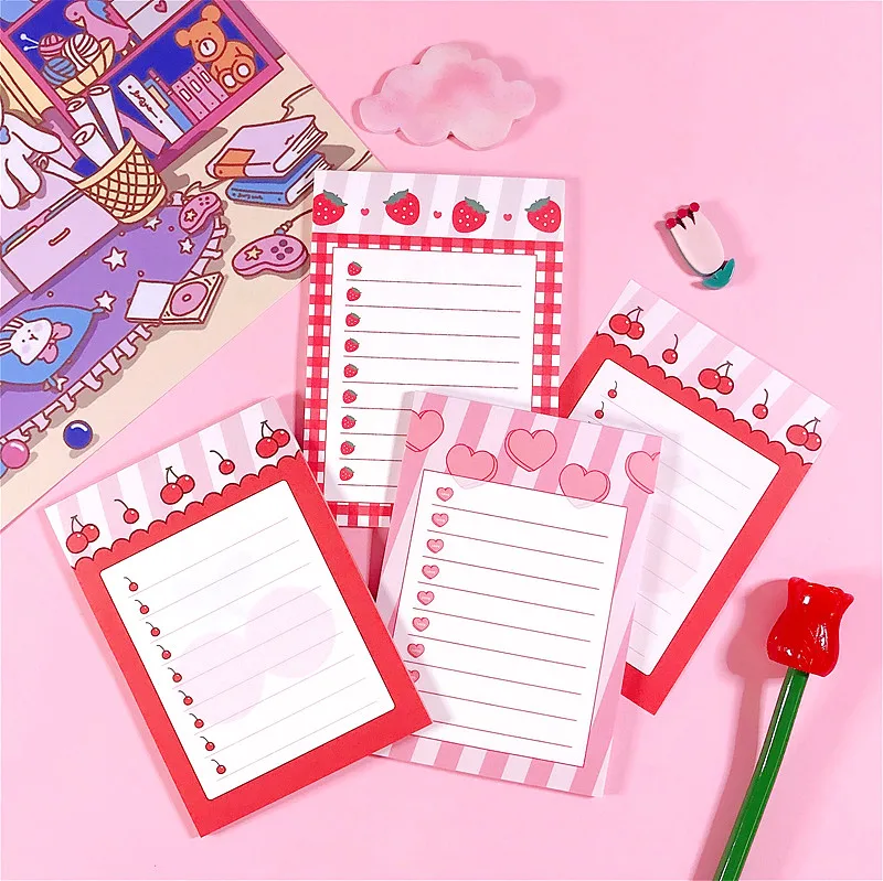 Memo Pad 30 шт./лот вишневый блокнот Kawaii Note милый розовый для девочек Канцелярские